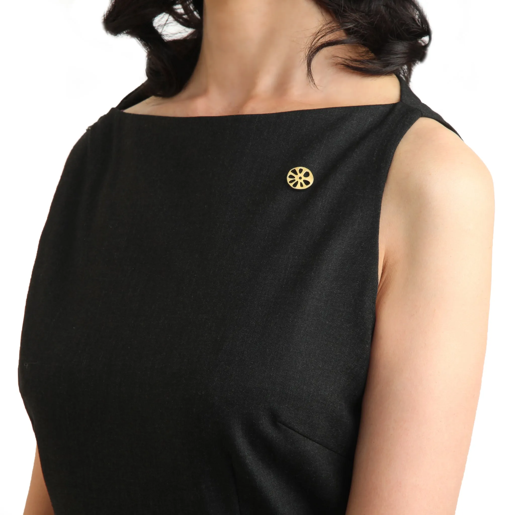 Brass Lotus Brooch