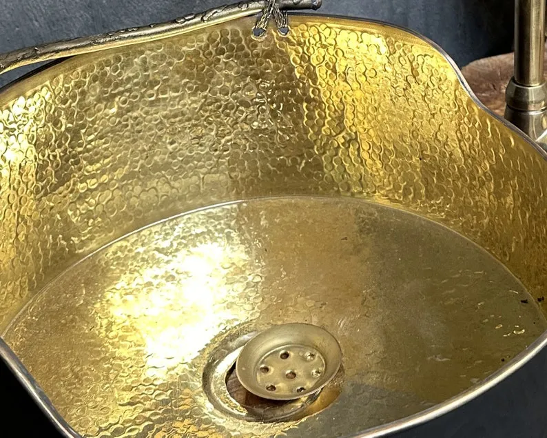 Brass Round Vessel Sink – Black Bathroom Sink Above Counter Bowl