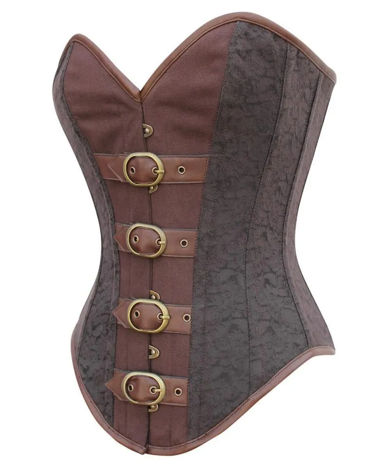 Britany Instant Shape Steampunk Buckle Up Overbust Corset