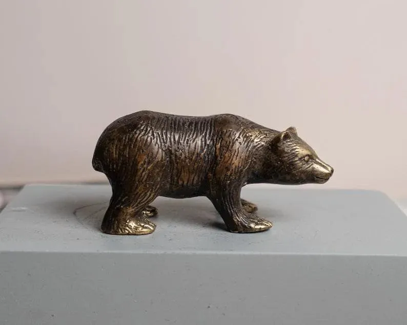 Bronze Bear Miniature Sculpture