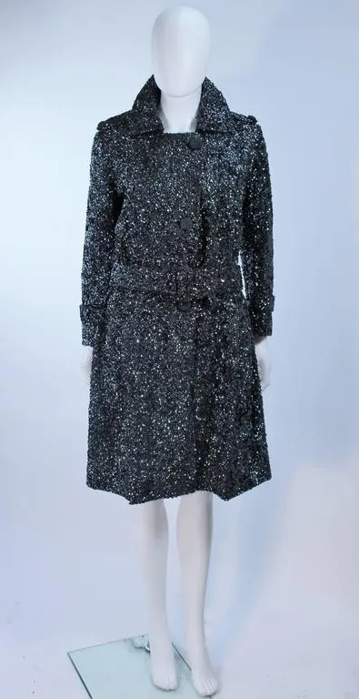 BULLOCKS Wool Sequin Trench Coat Size 6