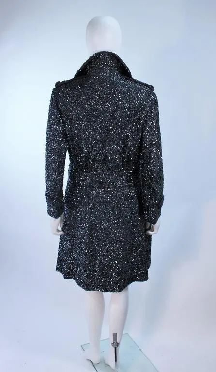 BULLOCKS Wool Sequin Trench Coat Size 6