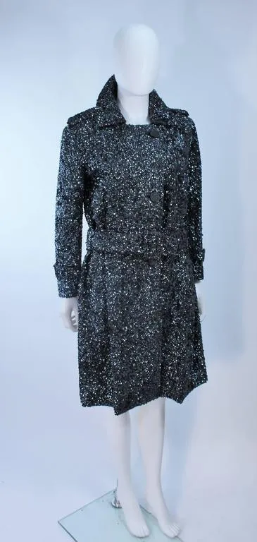 BULLOCKS Wool Sequin Trench Coat Size 6