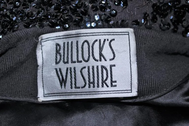 BULLOCKS Wool Sequin Trench Coat Size 6