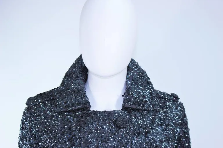 BULLOCKS Wool Sequin Trench Coat Size 6