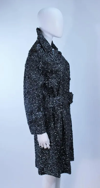 BULLOCKS Wool Sequin Trench Coat Size 6