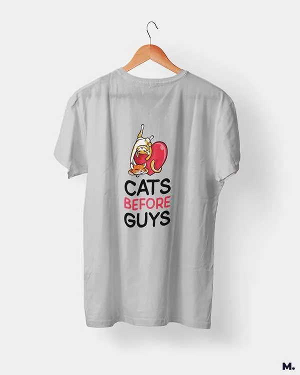 Cats before guys printed t shirts
