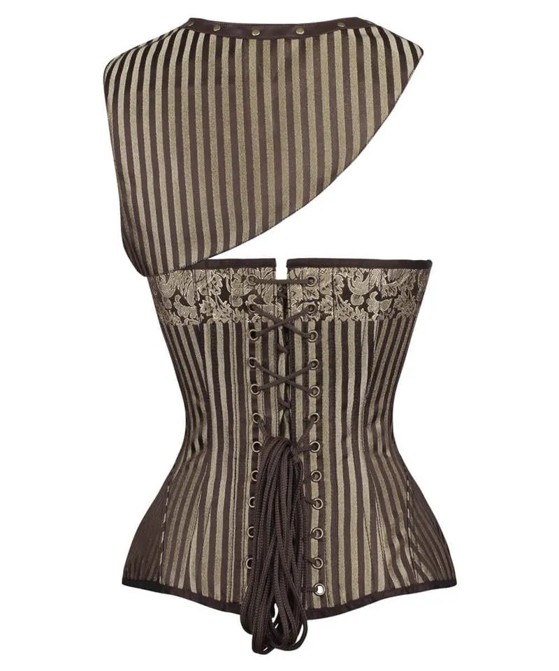 Charusha Steampunk Gold Brocade Corset with Bolero