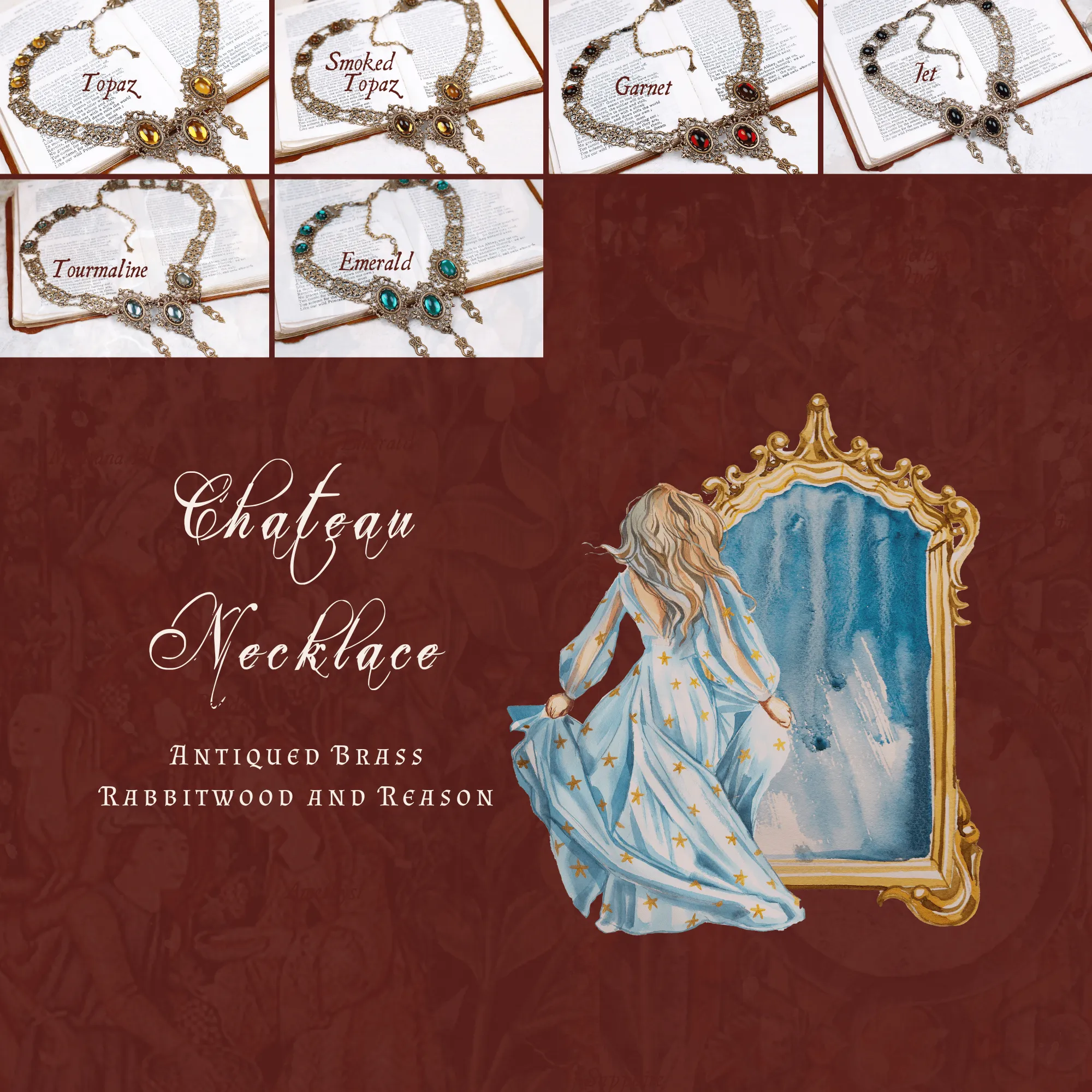 Chateau Necklace - Antiqued Brass