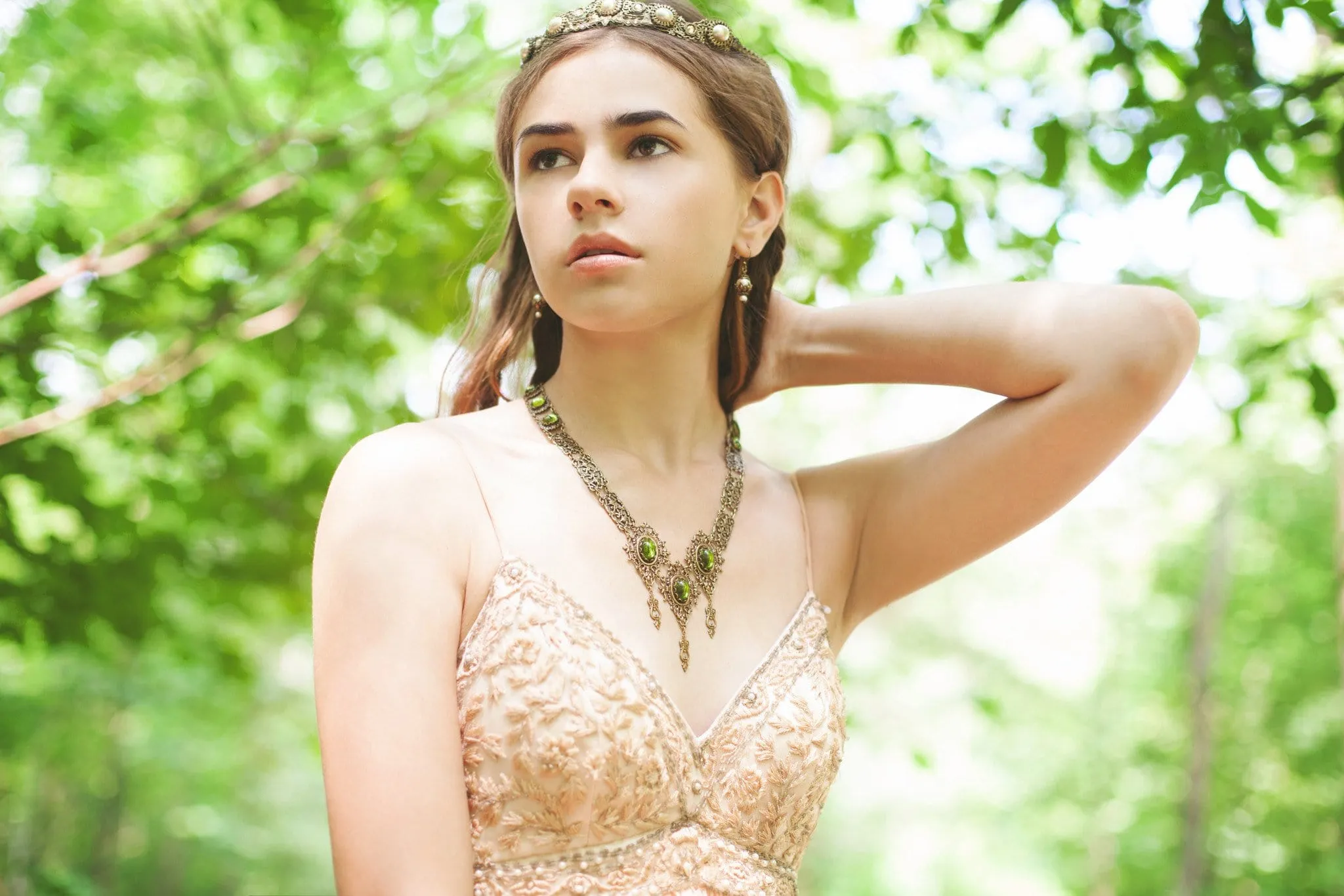 Chateau Necklace - Antiqued Brass