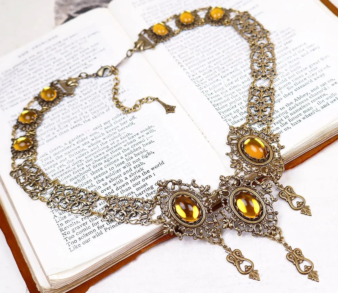 Chateau Necklace - Antiqued Brass