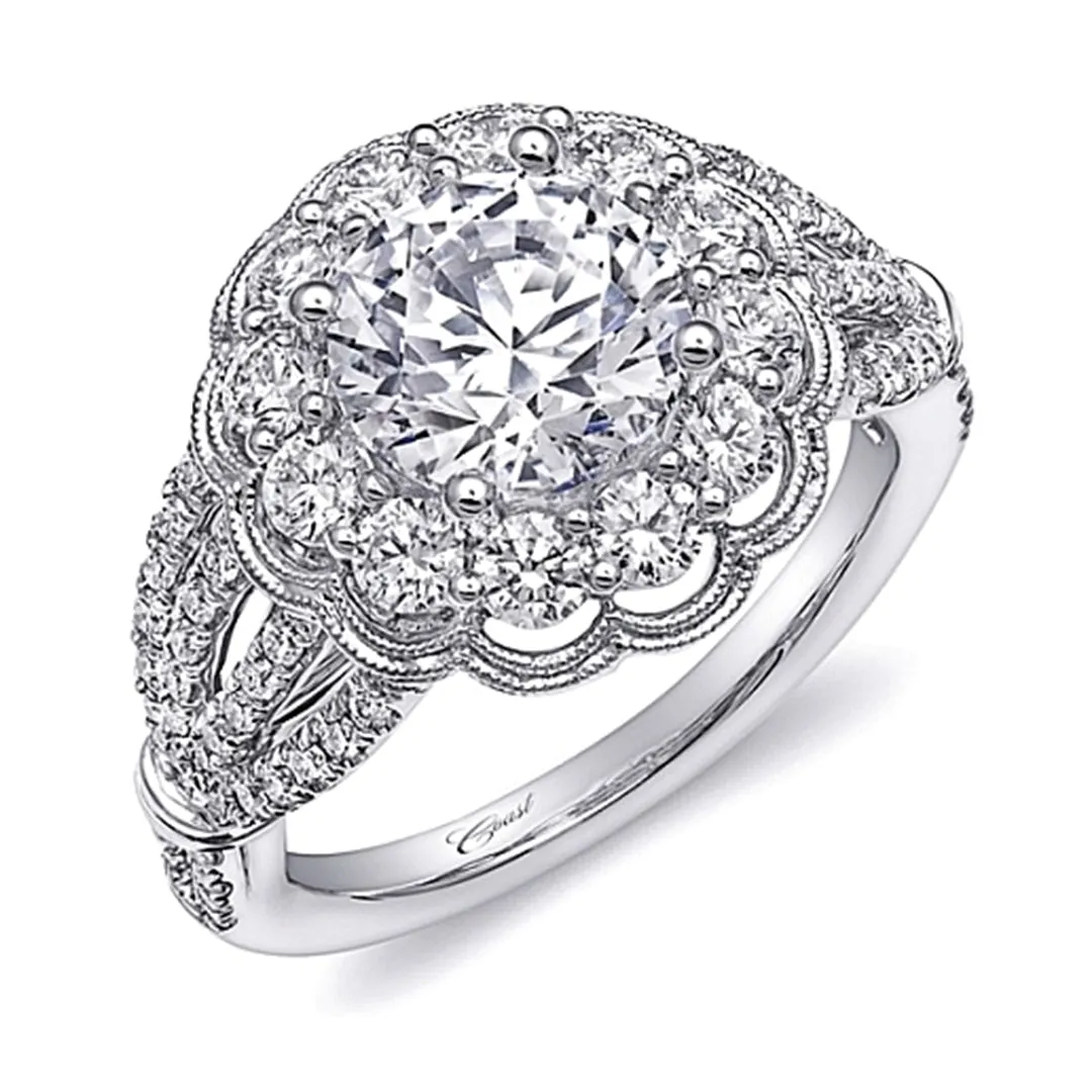 Coast Triple Row Diamond Engagement Ring