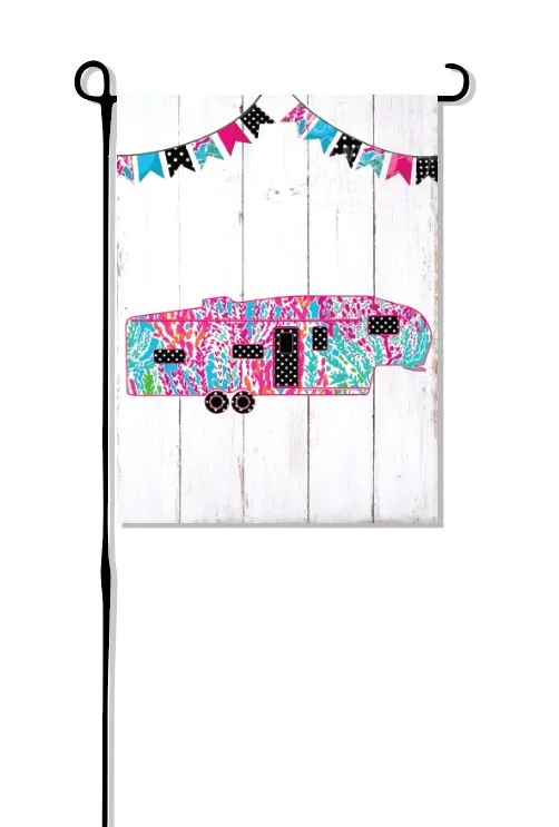 Coral Fifth Wheel (New Design) Camper without words Garden Flag