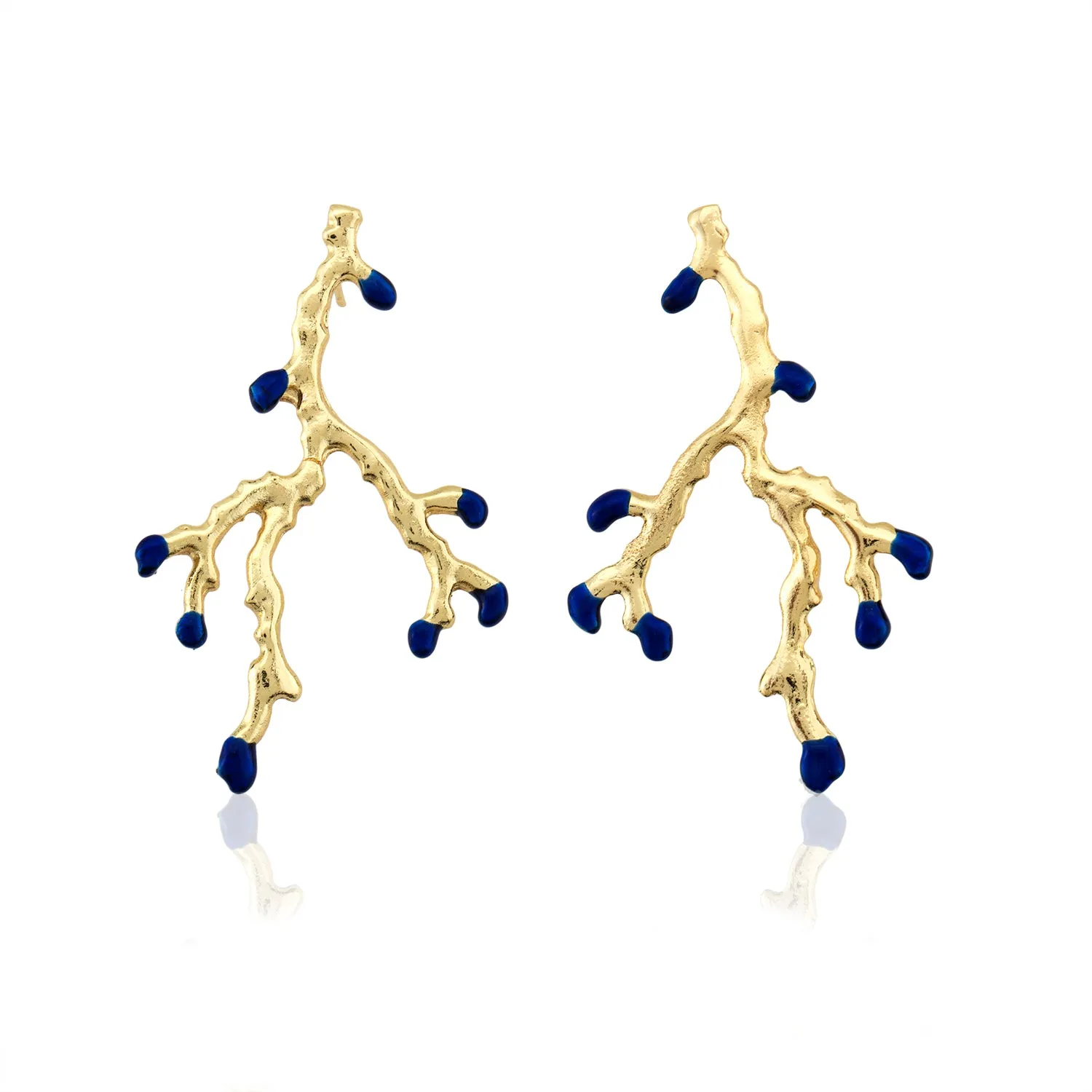 Coral Navy Earrings