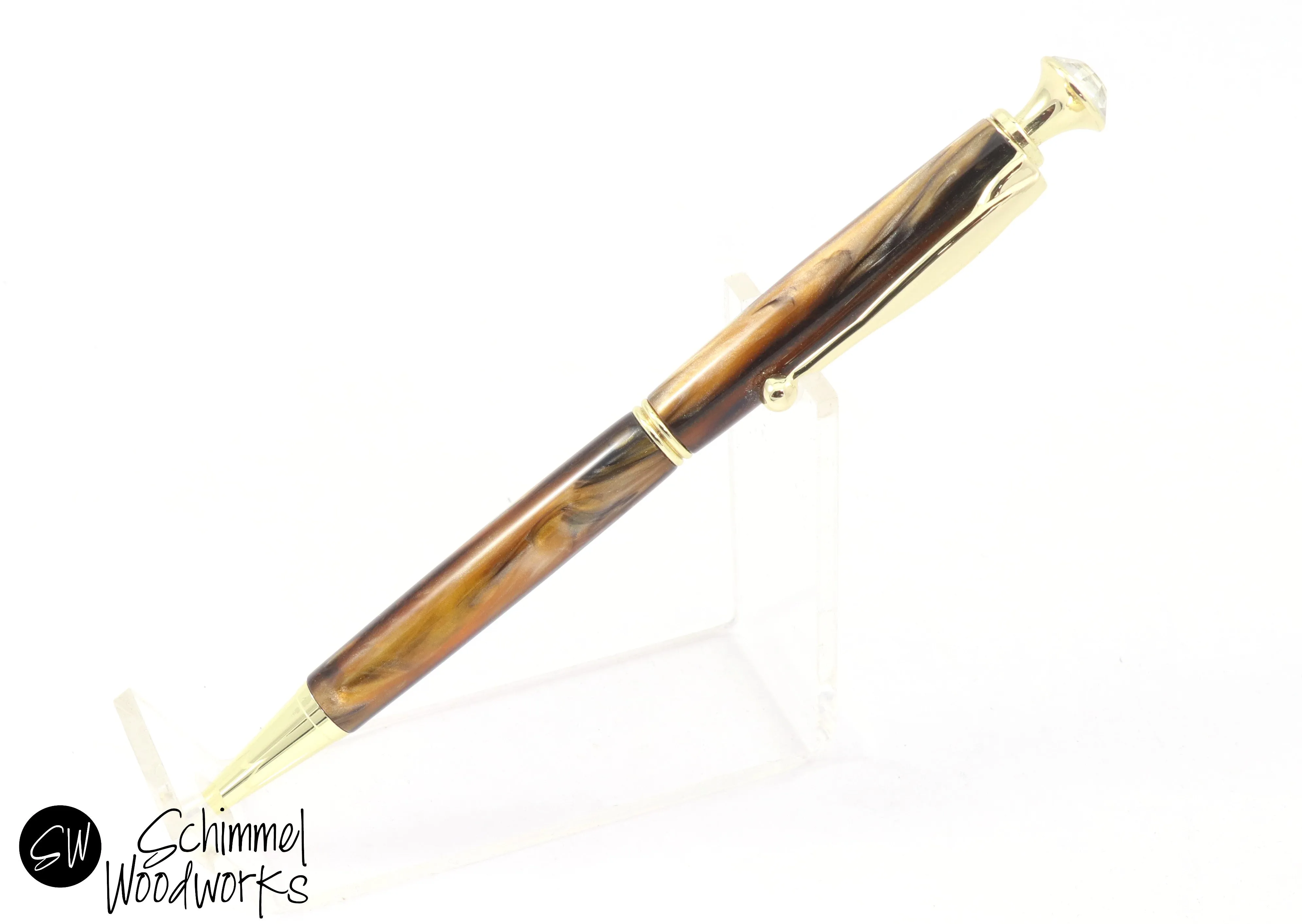 Crystal Topped Twist Pen
