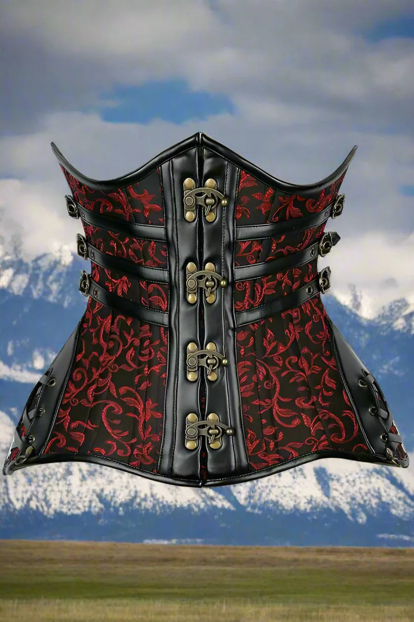 Curvy Steampunk Steel Double Boned Under Bust Corset