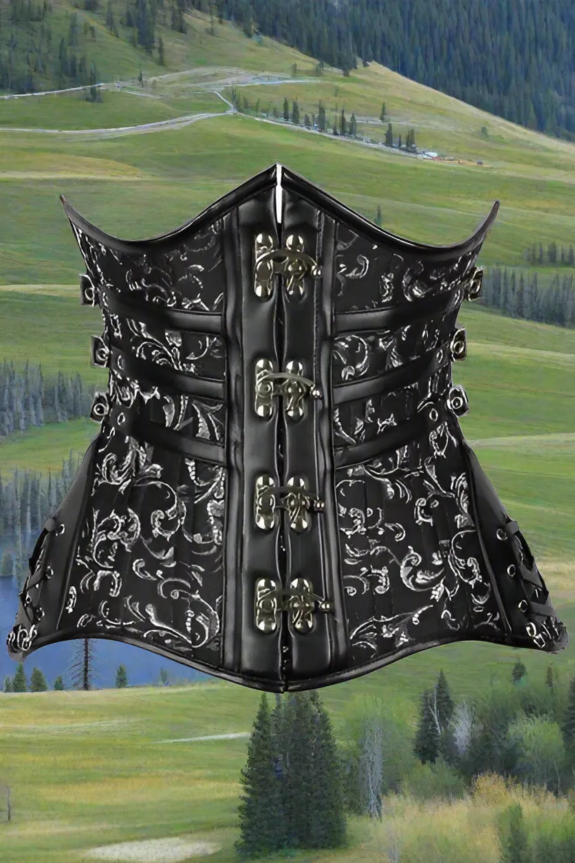 Curvy Steampunk Steel Double Boned Under Bust Corset