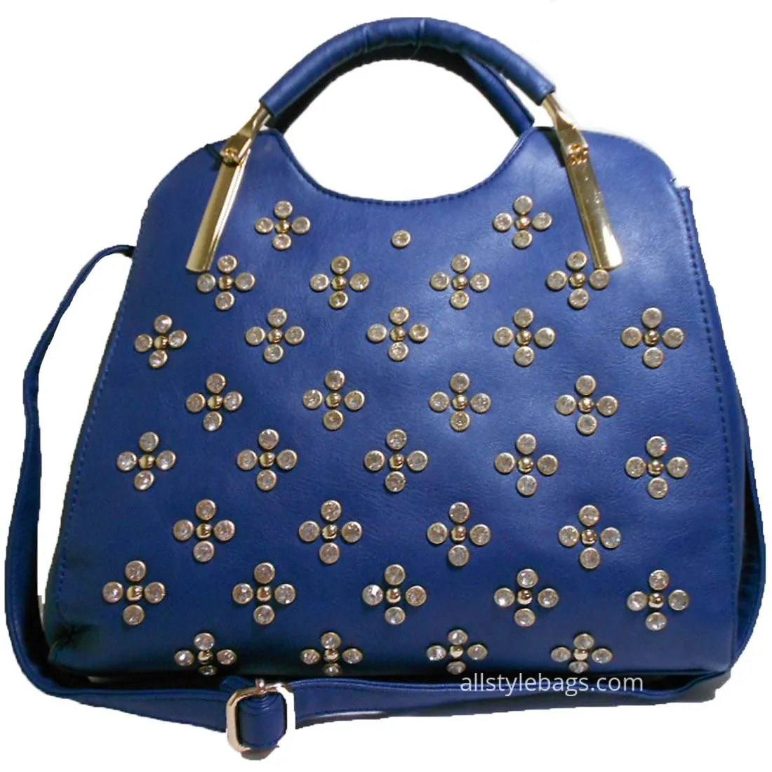 Designer inspired black LOEM Polka Flora Rhinestone Studs Shoulder bag handbag