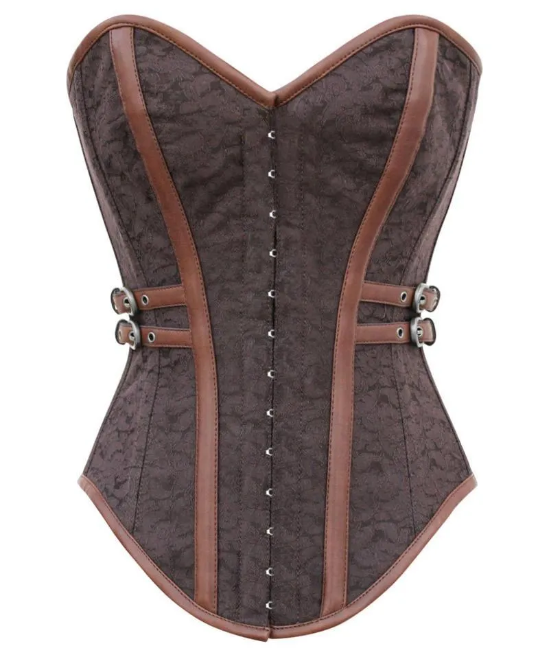 Dine Instant Shape Steampunk Brocade Corset with Side Buckles