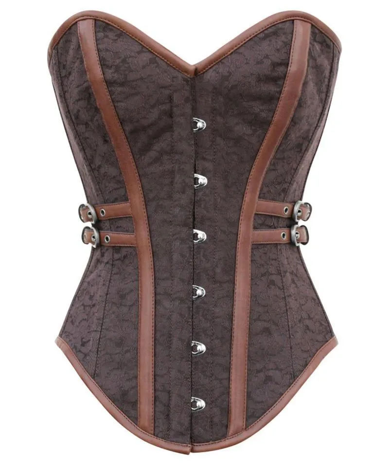 Dine Instant Shape Steampunk Brocade Corset with Side Buckles