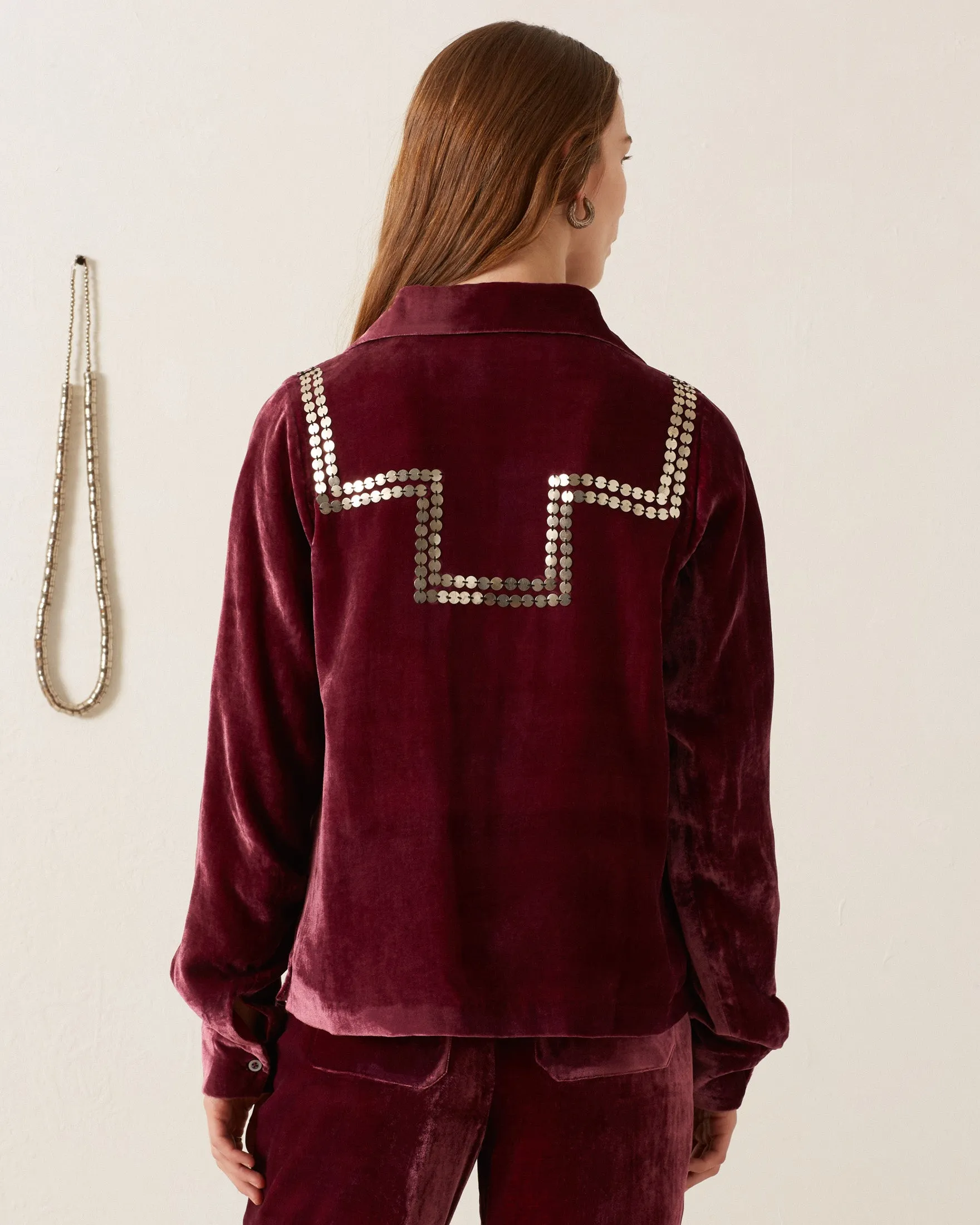 Dolly Plum Velvet Shirt