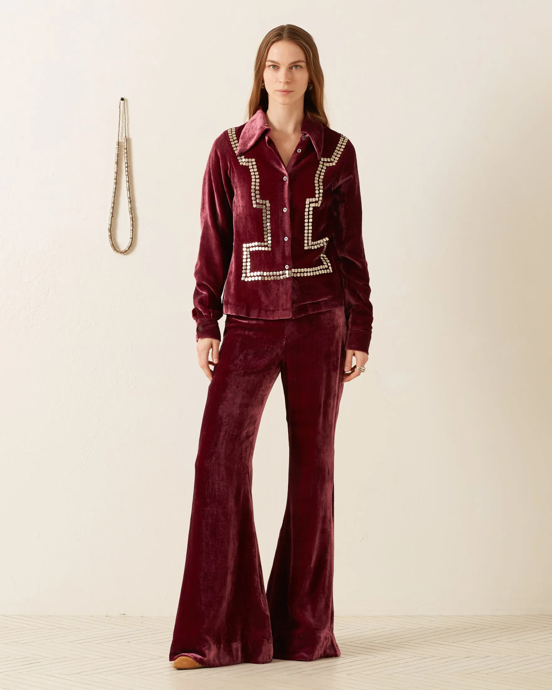 Dolly Plum Velvet Shirt