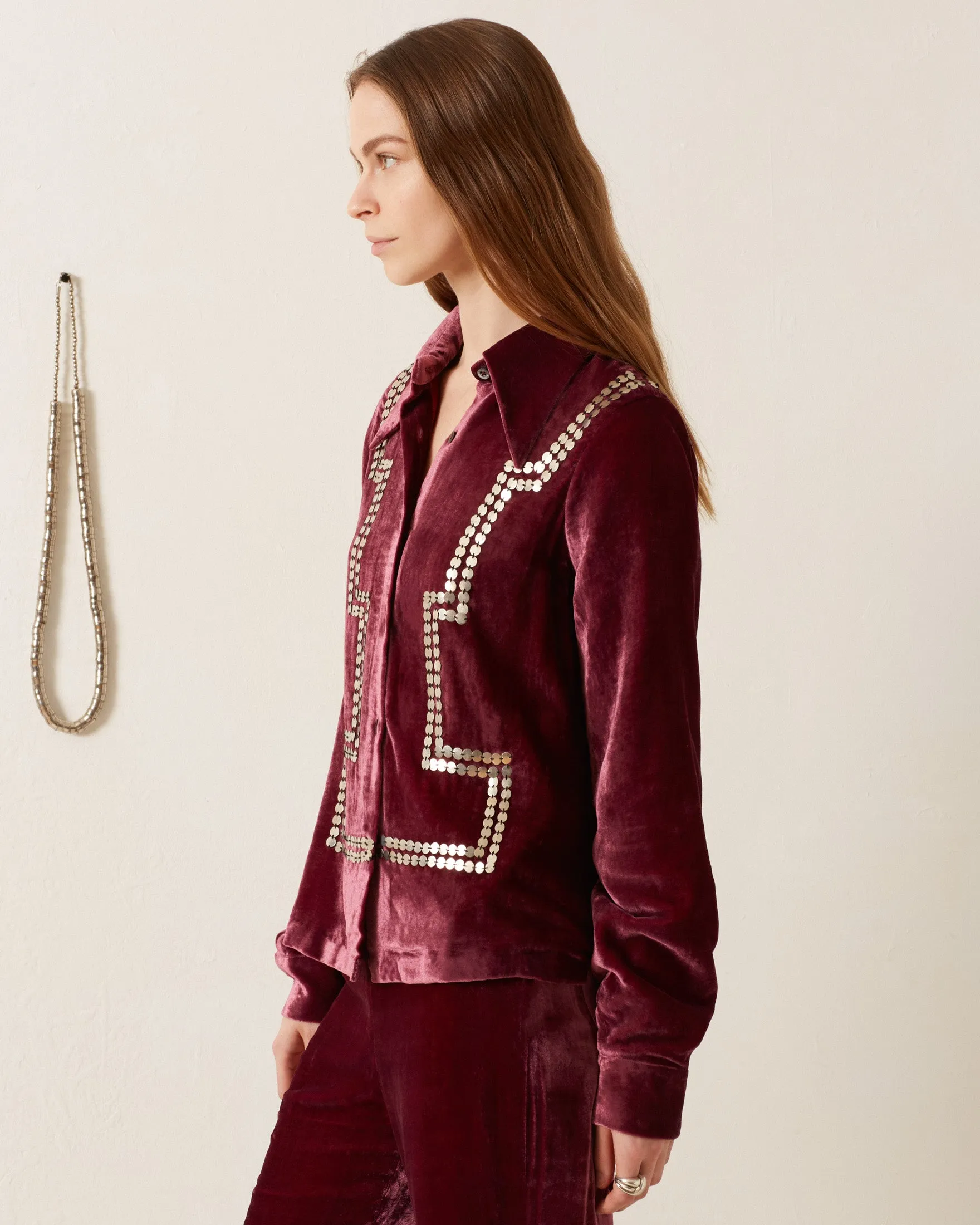 Dolly Plum Velvet Shirt
