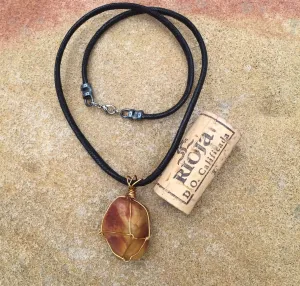 Durango Trails brass wire-wrapped stone pendant necklace for men or women