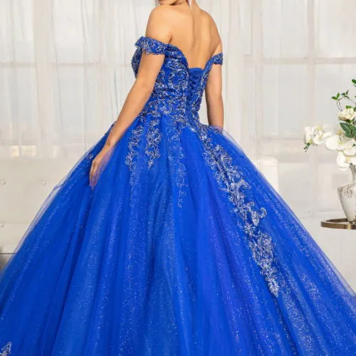 Embroider Embellished Sweetheart Glitter Mesh Ballgown