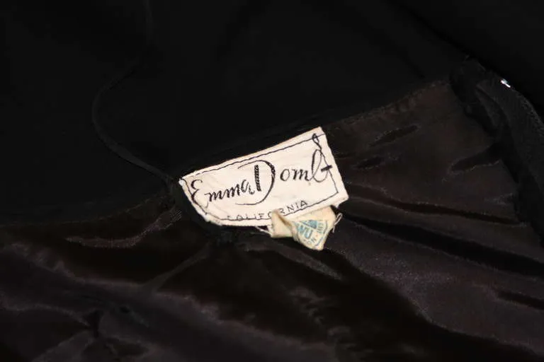 EMMA DOMB Black Silk Chiffon Gown Size S