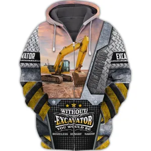 Excavator 3D All Over Printed Shirts 226