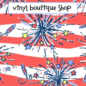 Firecracker Patriotic Lilly Inspired Printed Patterned Craft Vinyl