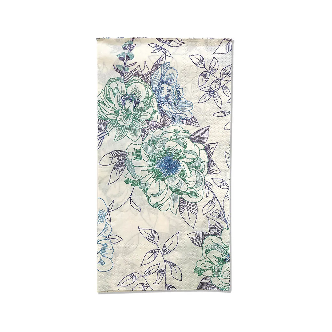 Floral Embroidery Style Paper Guest Towels