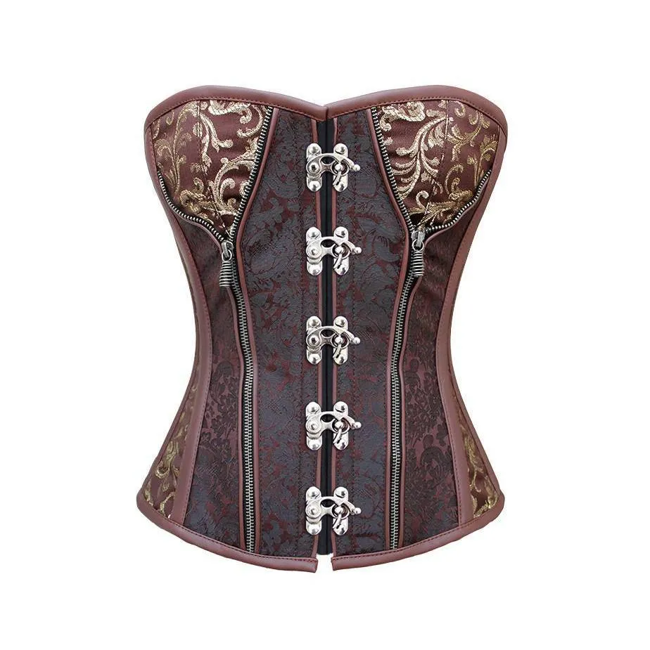 Fraust Steampunk Steel Boned Overbust Corset