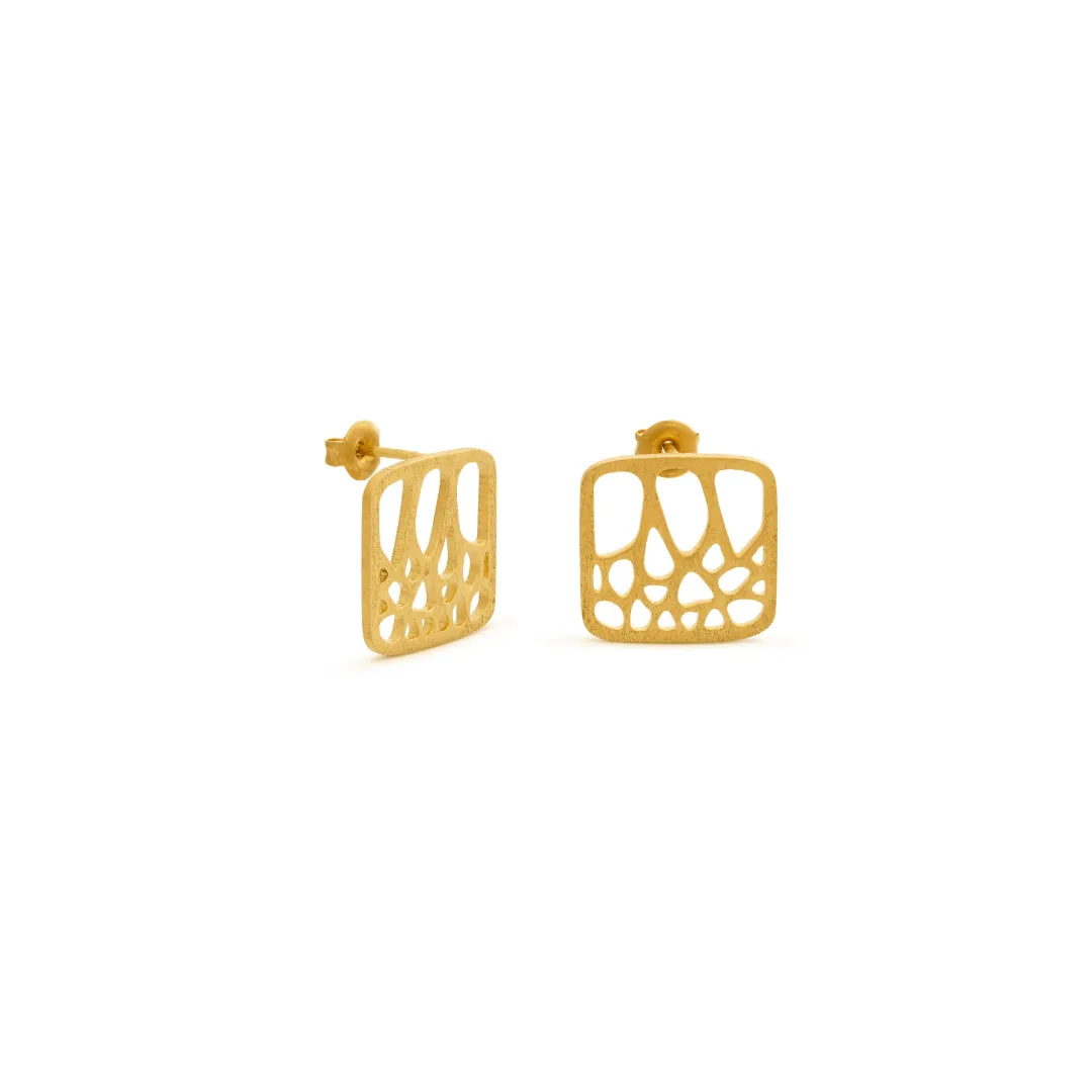 Gaudí Inspired Square Post Earrings