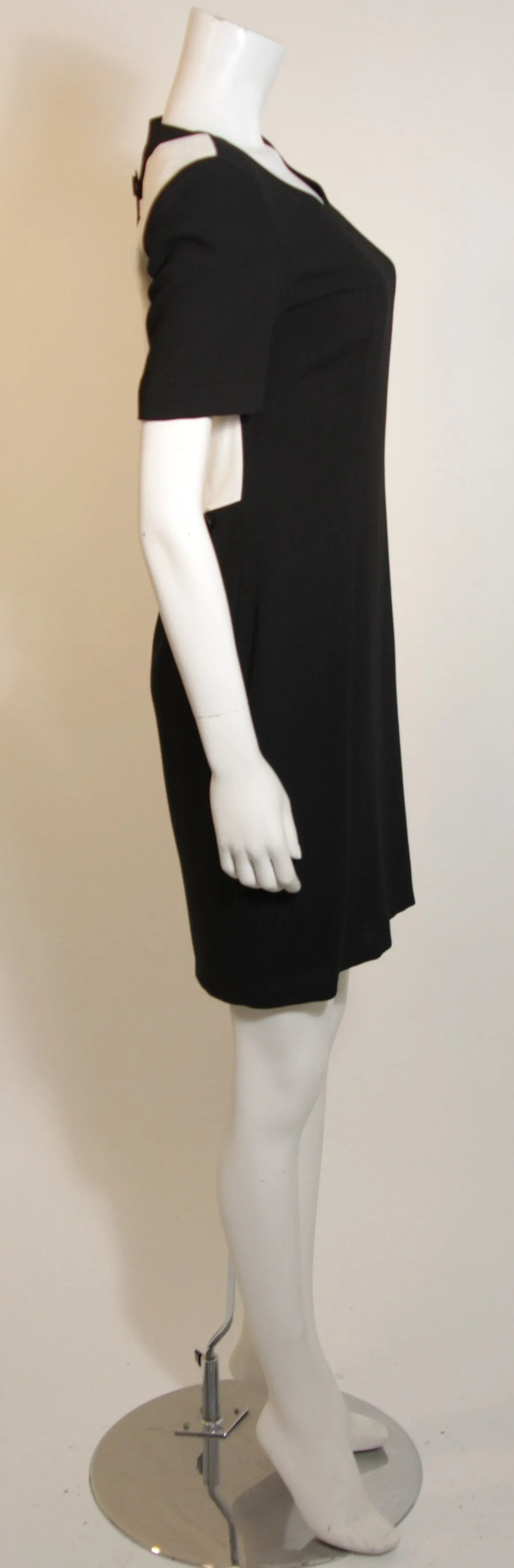 GIANFRANCO FERRE Black and White Dress w/  Suspender Detail Size 40