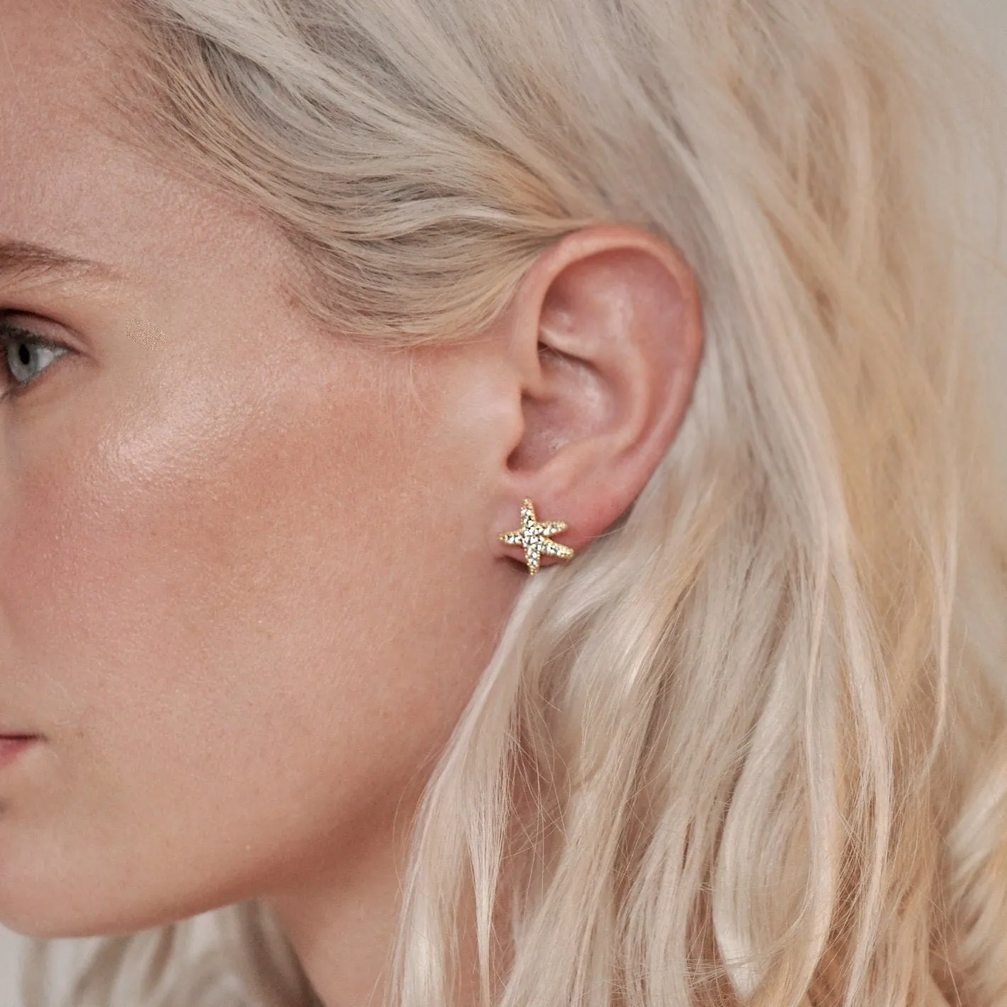Gold Starfish Earrings