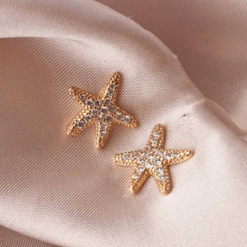 Gold Starfish Earrings