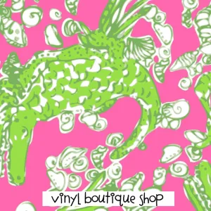 Green Lilly Inspired Printed Patterned Craft Vinyl