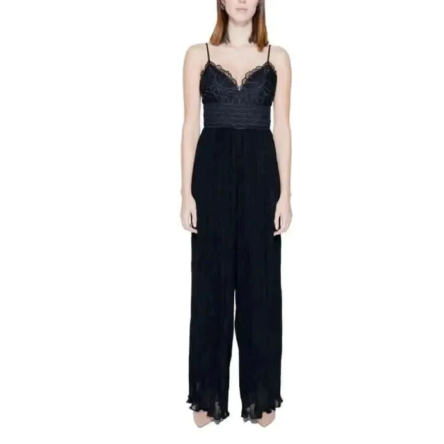 Guess Black Jumpsuit with Sweetheart Neckline