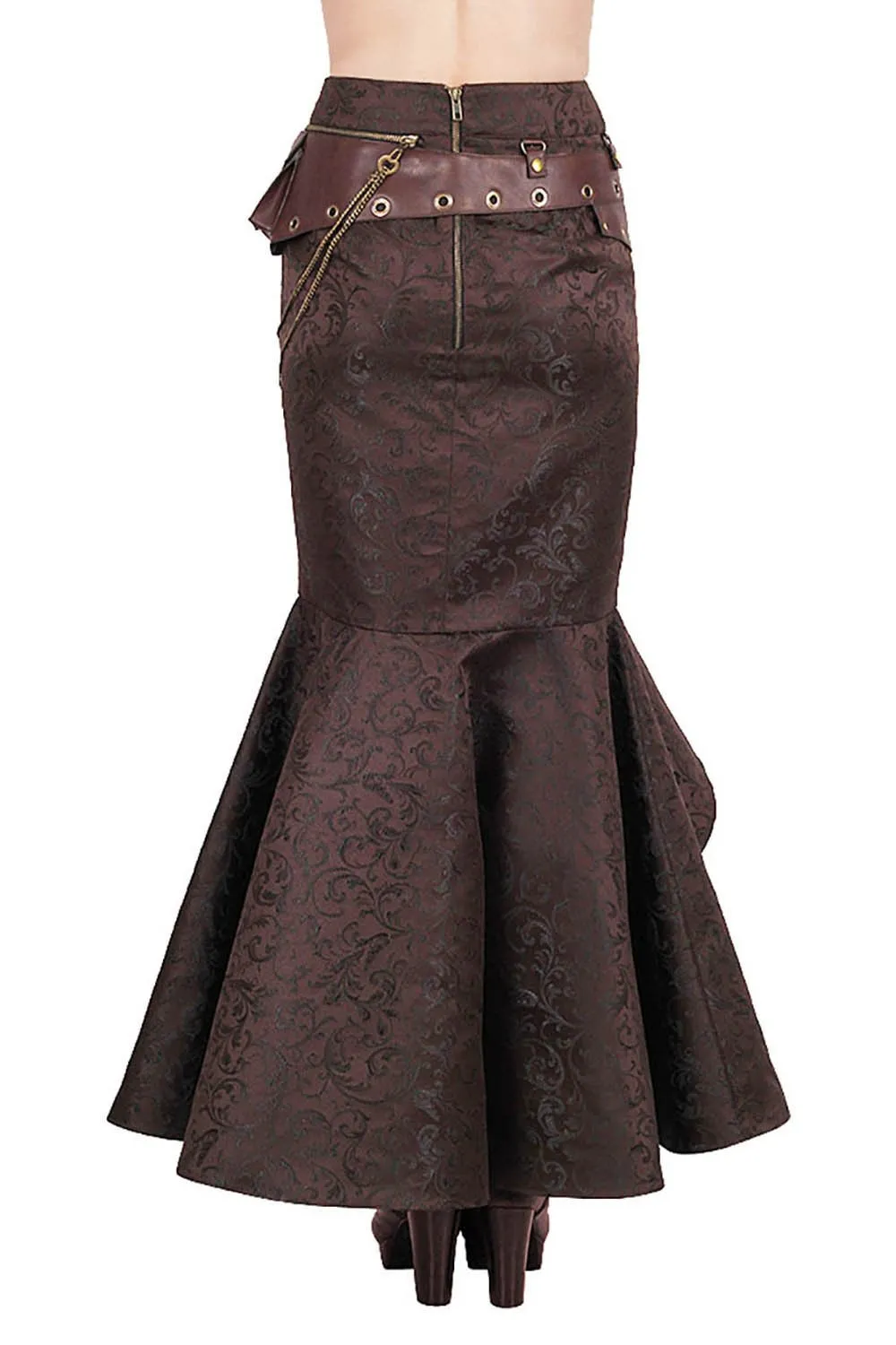 Haleema Long Ruffled Steampunk Skirt