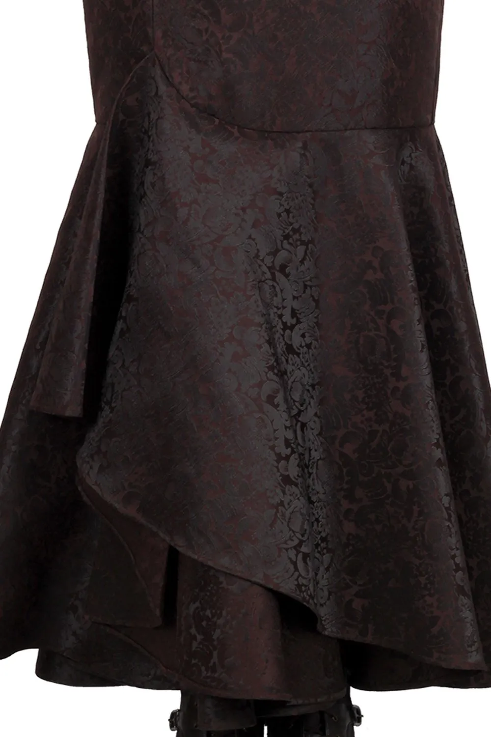 Haman Brown Steampunk Ruffle Skirt