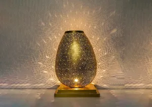Handmade Moroccan Brass Table Lamp – Modern Small Table Lamp