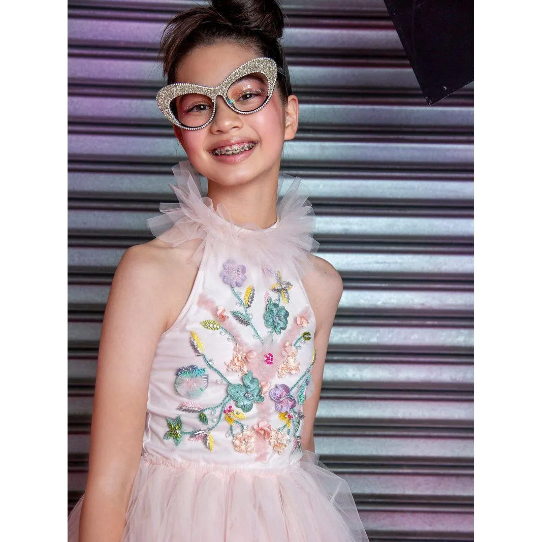 Hearts & Roses Tutu Dress - Porcelain Pink