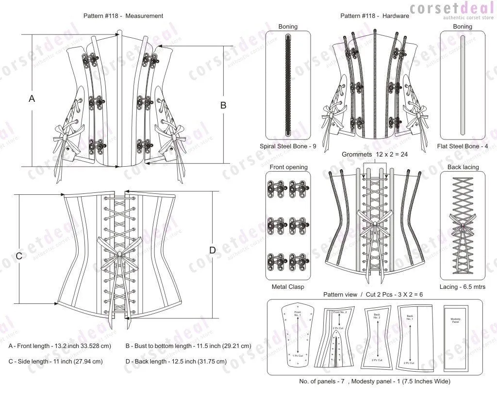 Heidi Steampunk Underbust Embroidered Corset