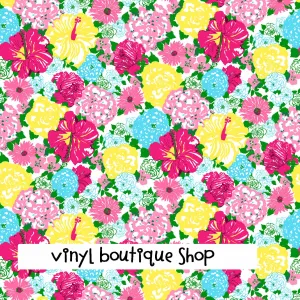 Heritage Floral Lilly Inspired Printed Patterned Craft Vinyl