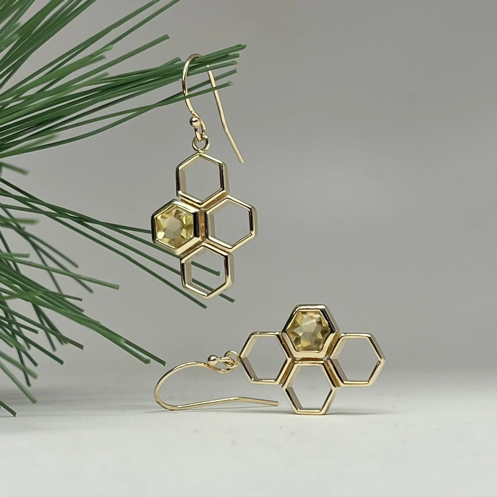 Honeycomb Drop Earrings