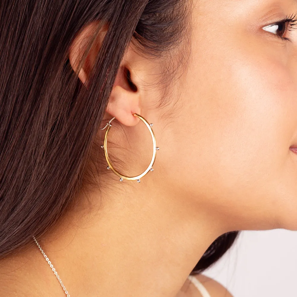 Horizon Hoops in Bronze & Silver - 2"