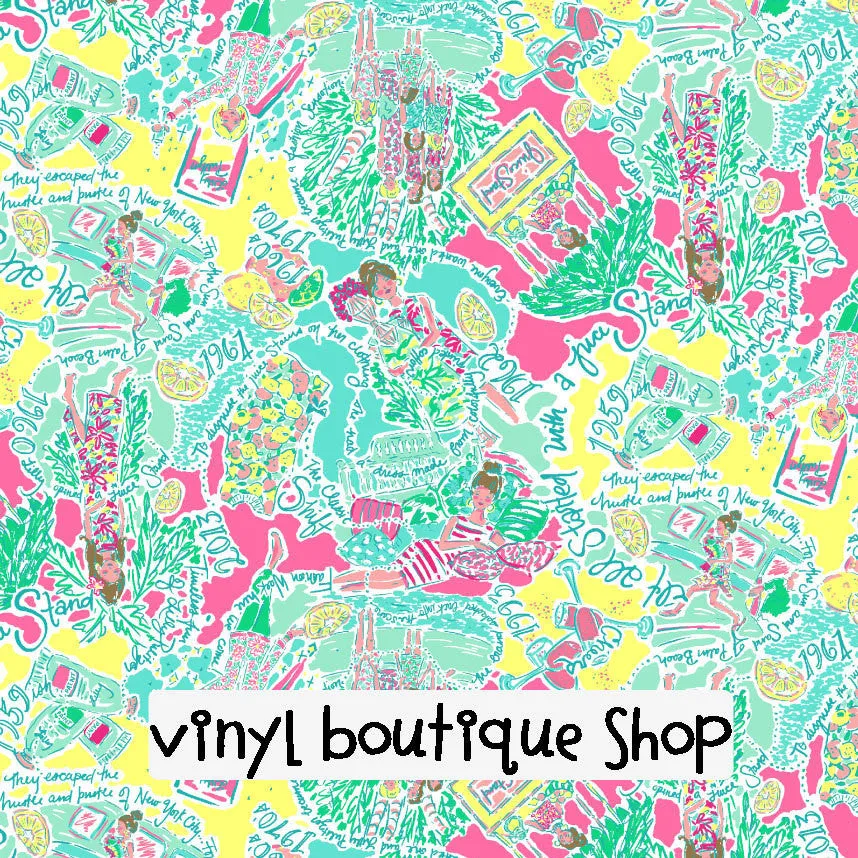 In The Beginning Lilly Inspired Printed Patterned Craft Vinyl