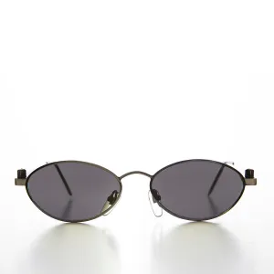 Industrial Metal Frame Oval 90s Steampunk Sunglass - Erin 2
